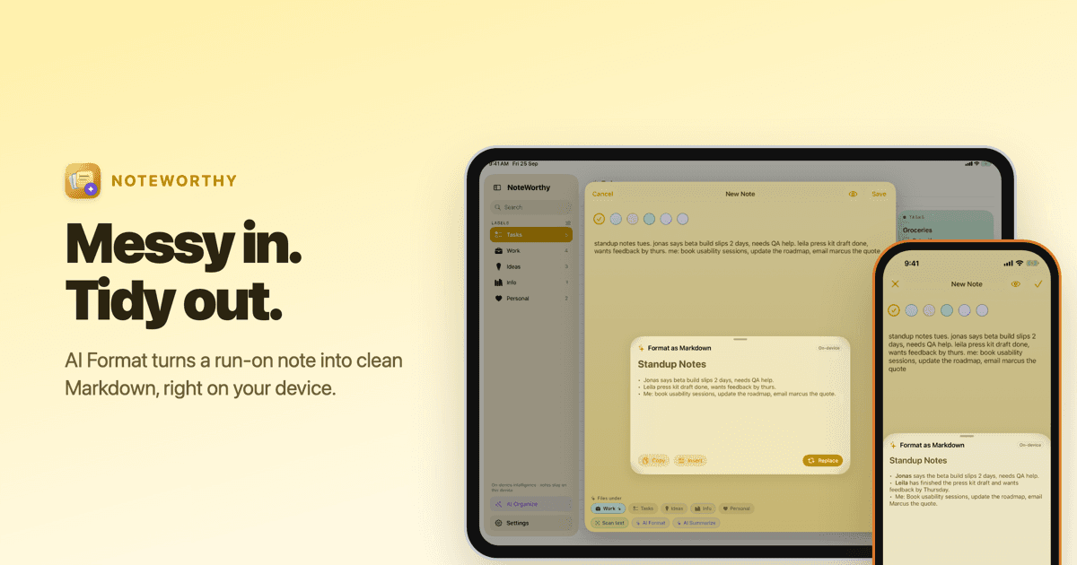 NoteWorthy — Smart notes, entirely on-device image 5