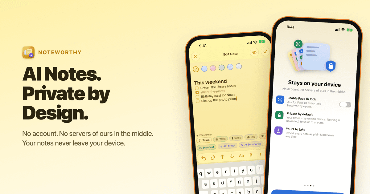 NoteWorthy — Smart notes, entirely on-device image 2