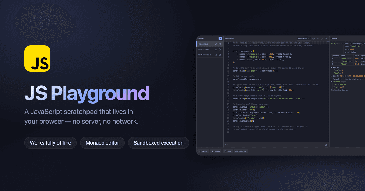 Offline JS Playground image 2