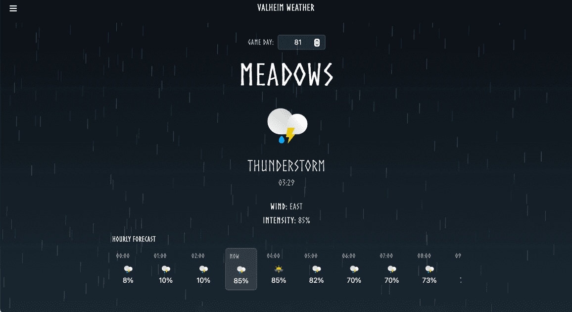 Valheim Weather - Biome Forecast and Wind image 1