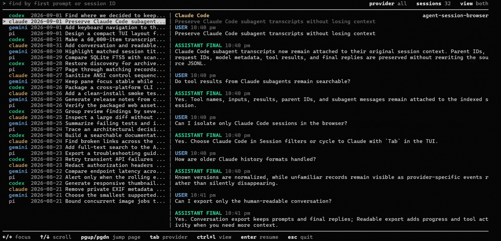 Agent Session Browser image 1