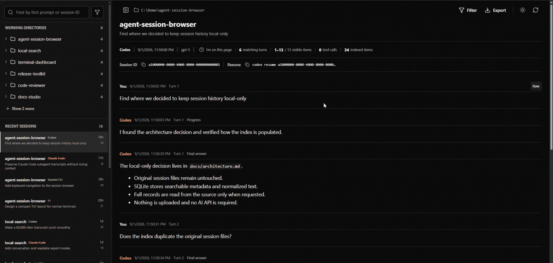 Agent Session Browser image 2