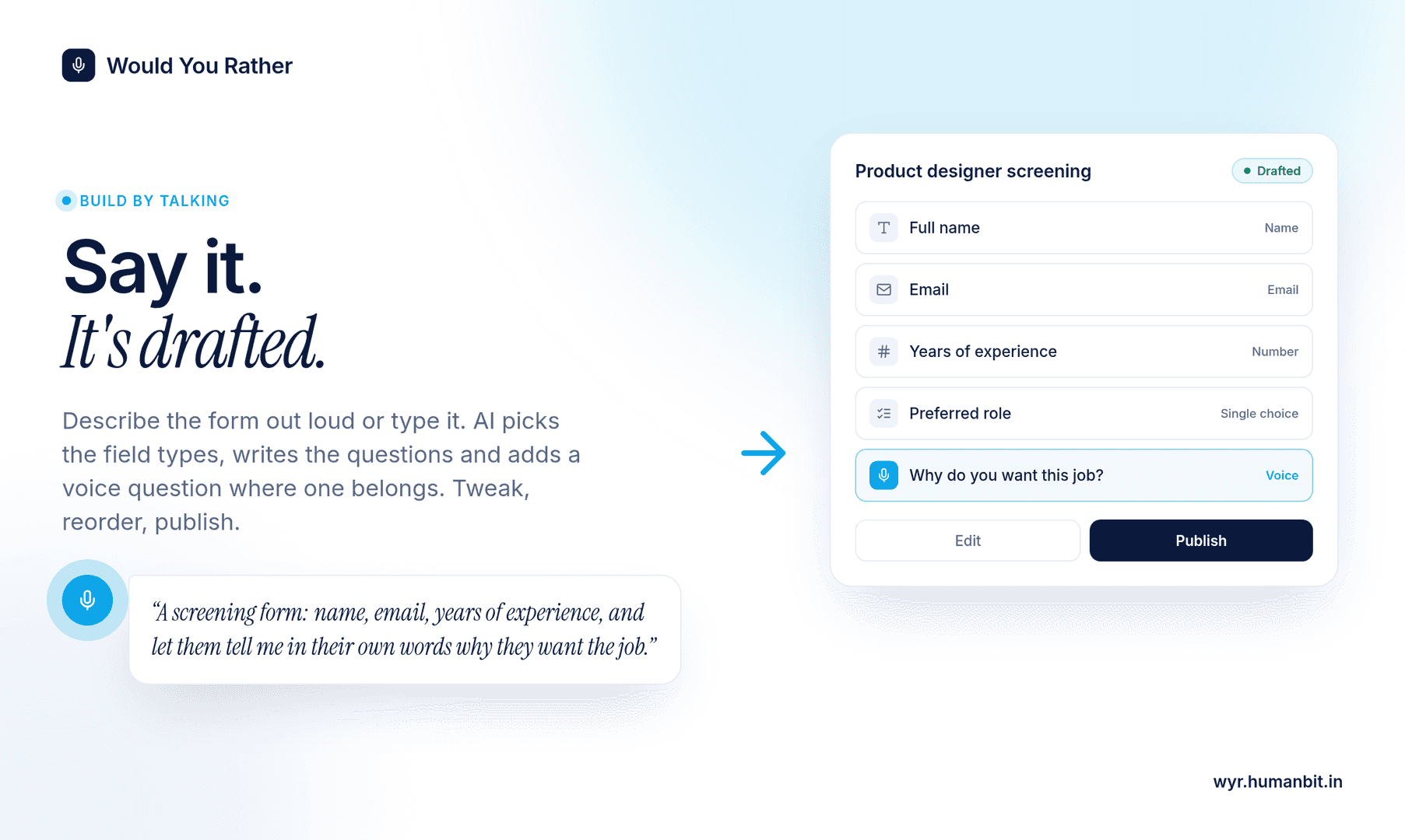 Would You Rather: a form that listens image 3