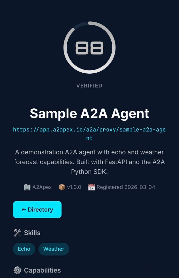 A2Apex — Test Your A2A Agents image 3