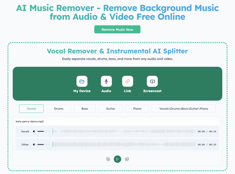 Background Music Remover Online Free image 1