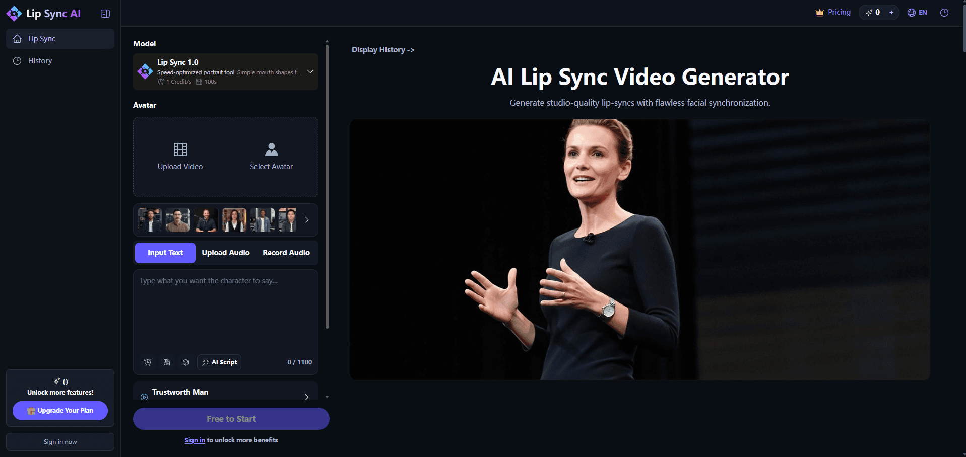 Lip Sync AI Video Generator image 1