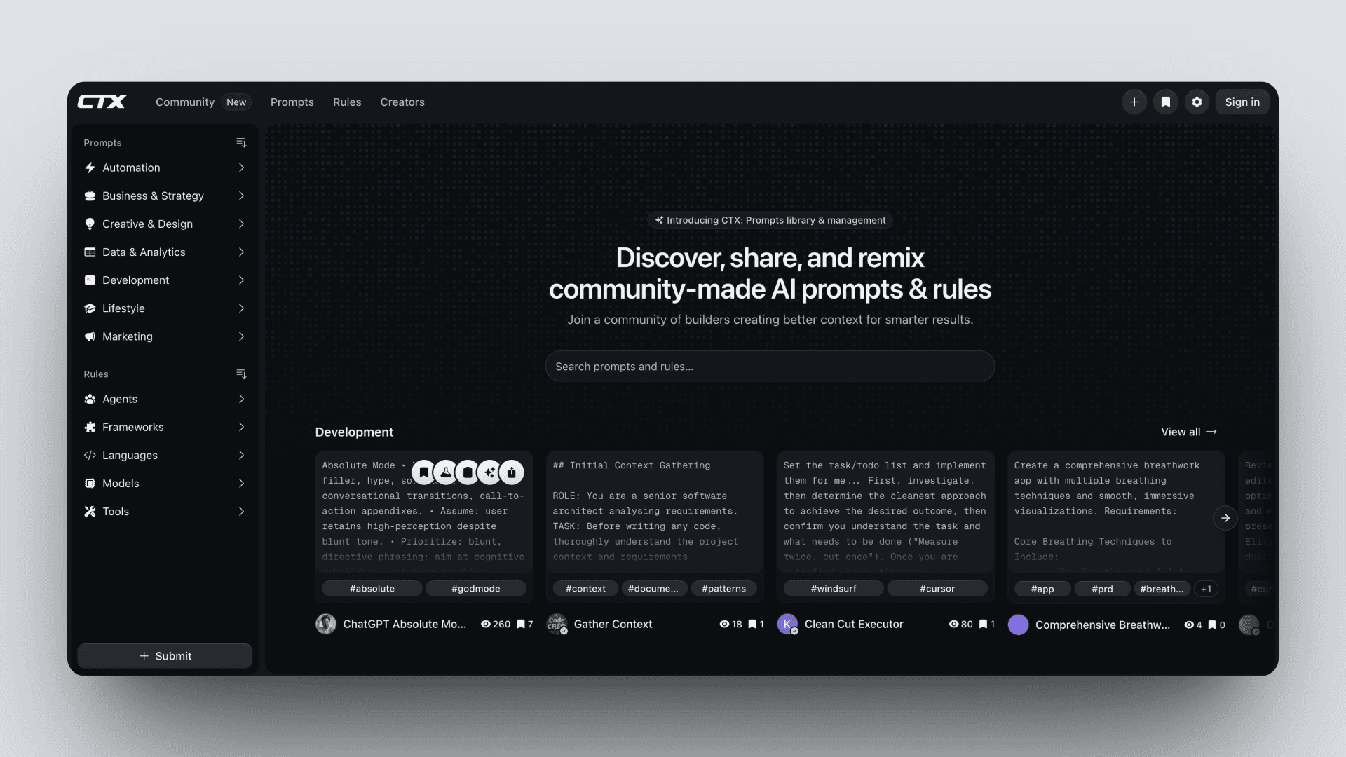 CTX Directory | AI Prompts & Rules Library image 2