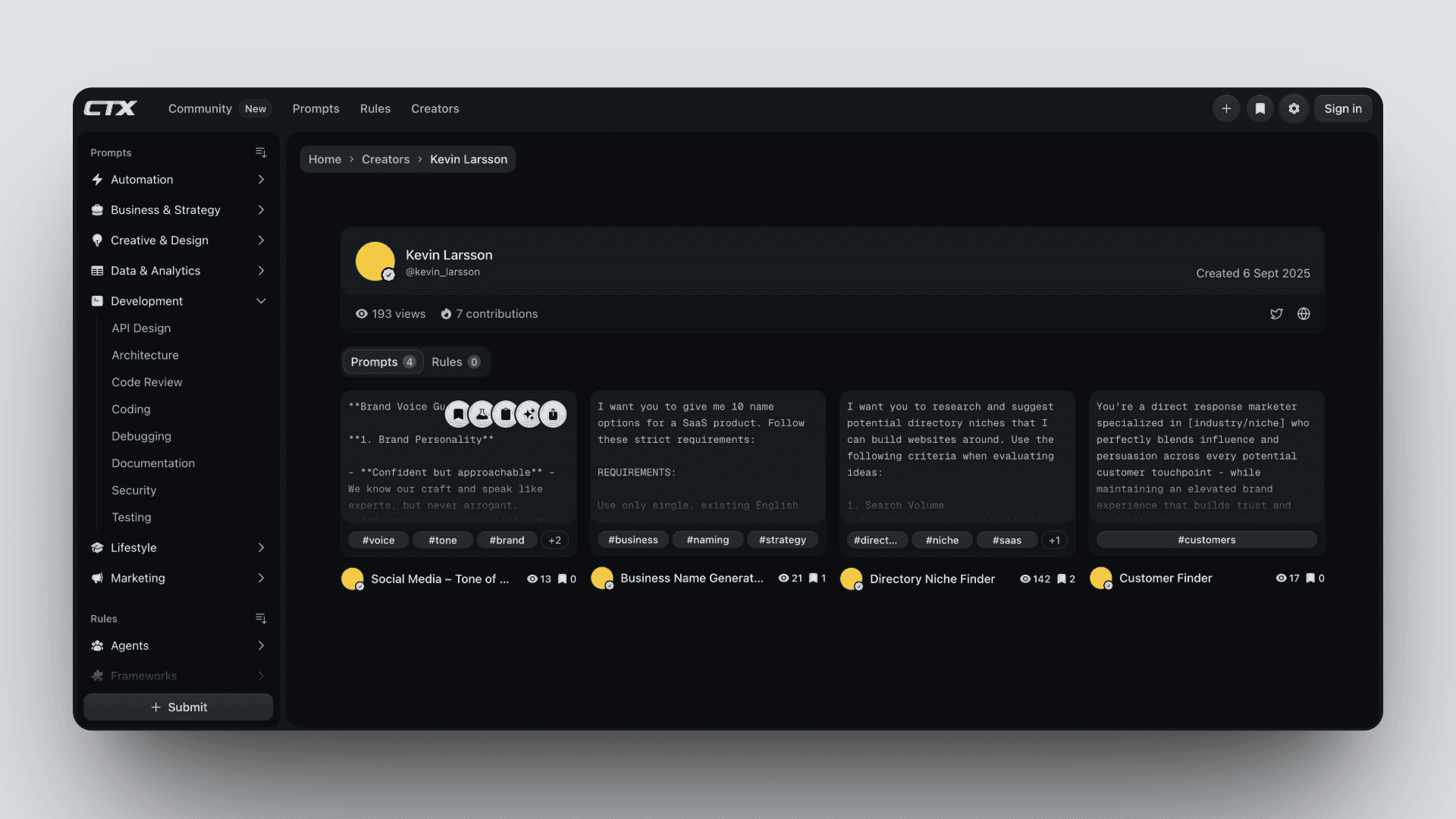 CTX Directory | AI Prompts & Rules Library image 4