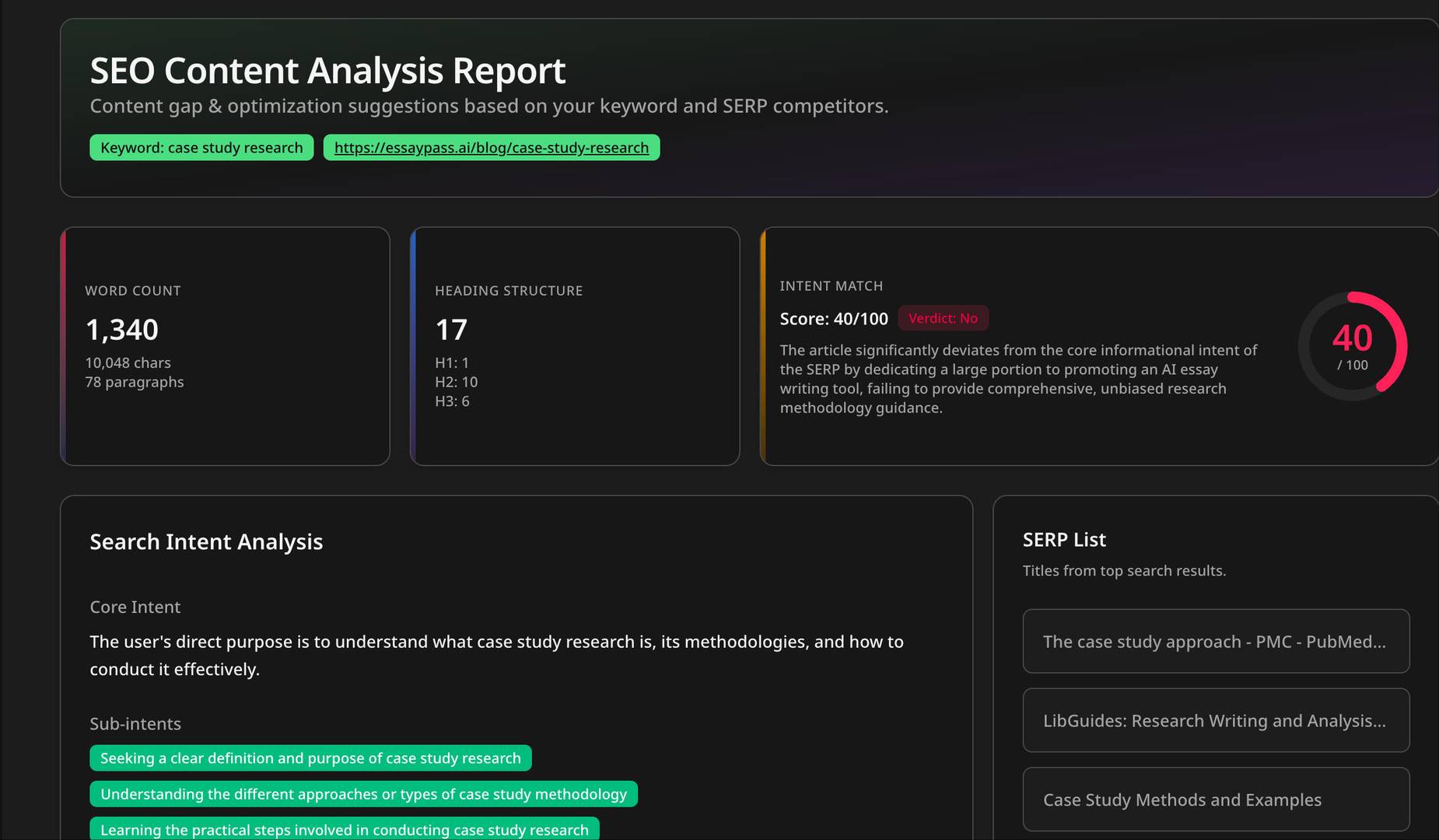 Free AI Content Audit SEO image 1