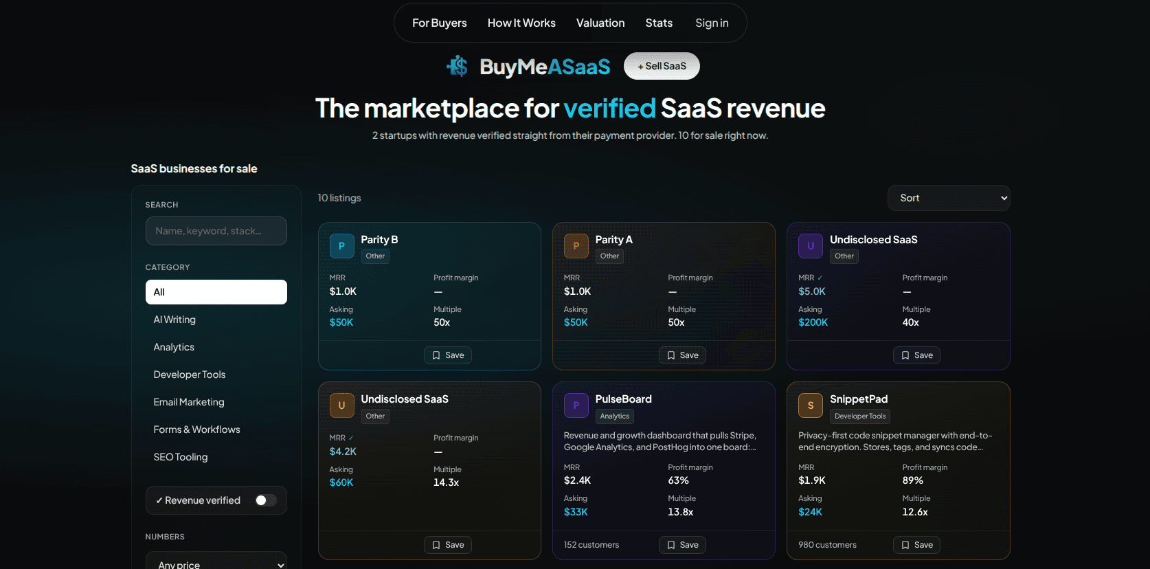 Buy Me A SaaS - an SaaS Marketplace image 1