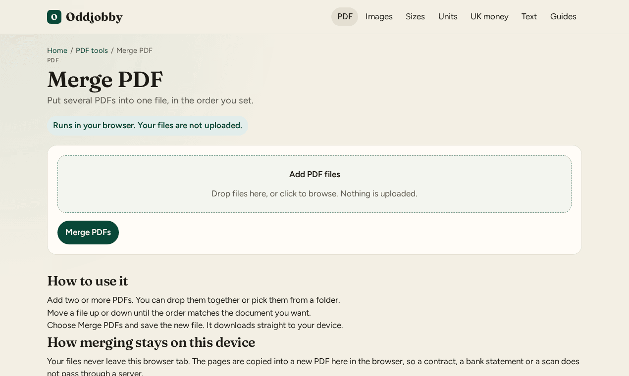 Oddjobby: free PDF, image and UK money tools image 3