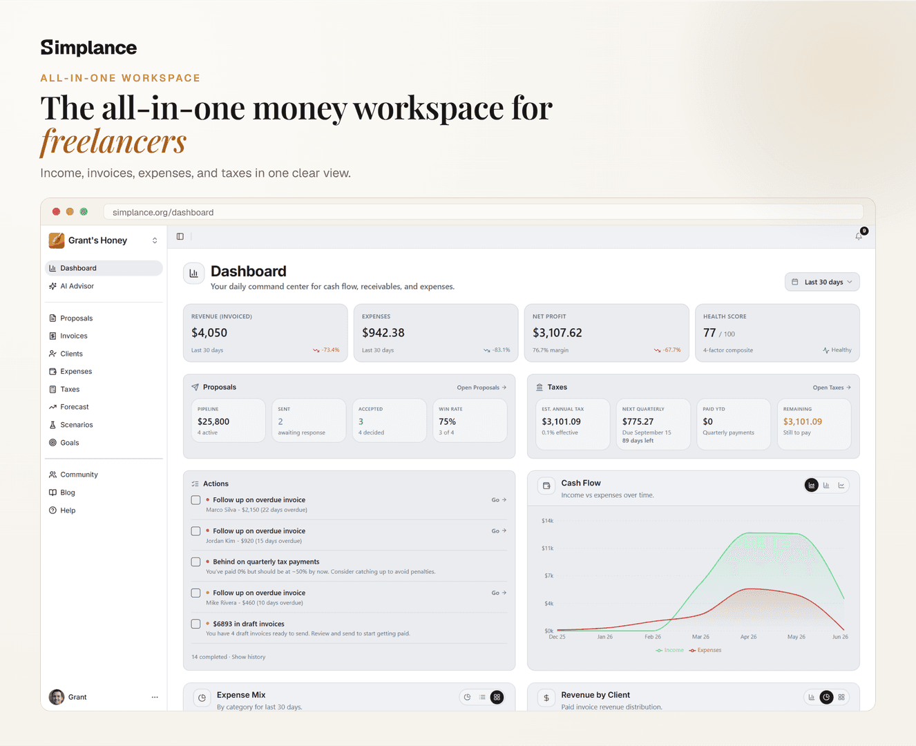 Simplance | Finance Workspace for Freelancers image 1