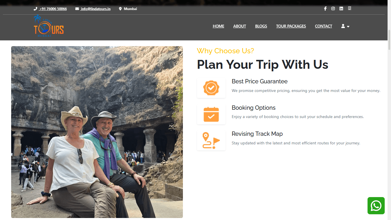 Linda Tours Mumbai Website Revamp image 1