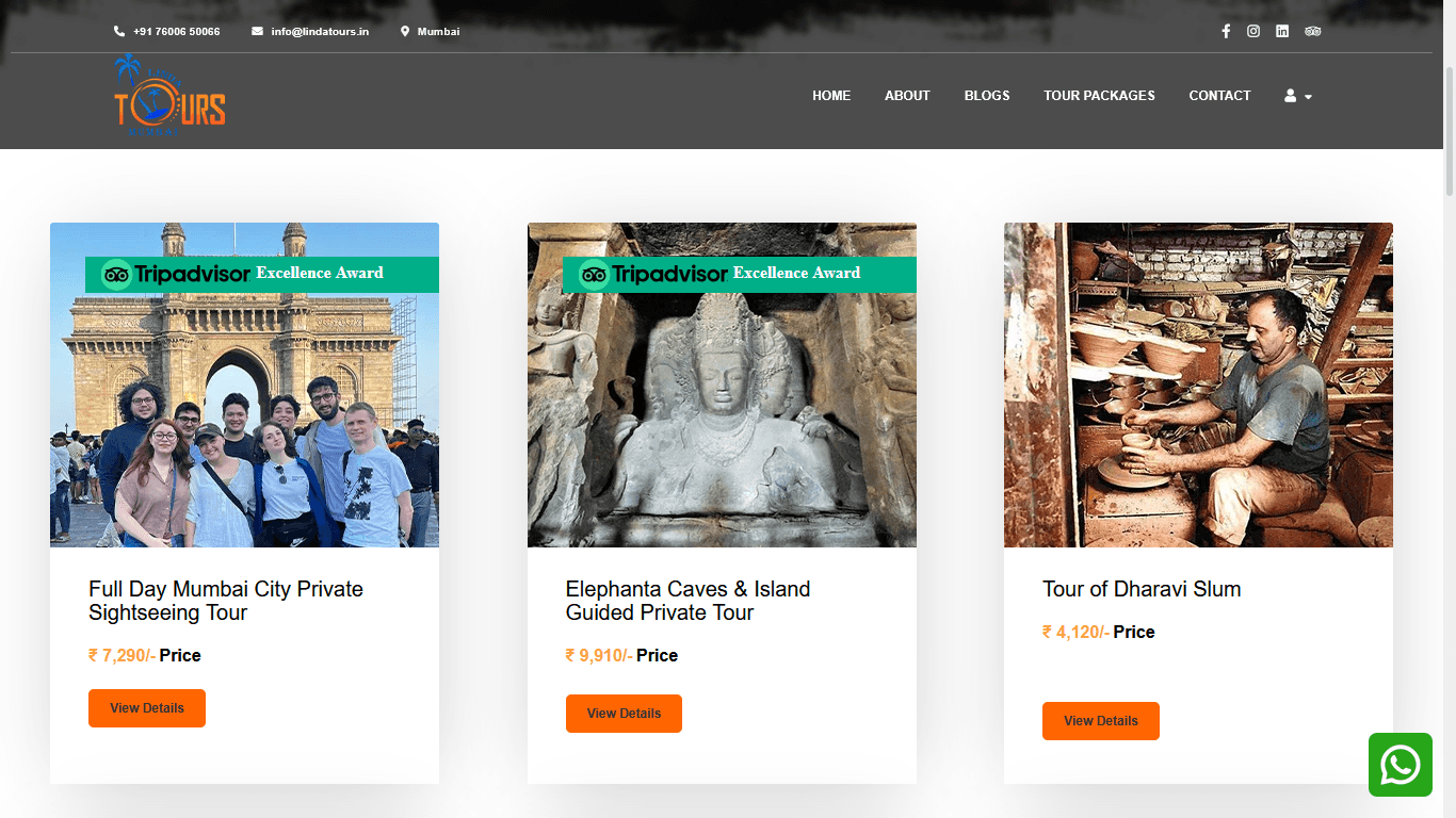 Linda Tours Mumbai Website Revamp image 2