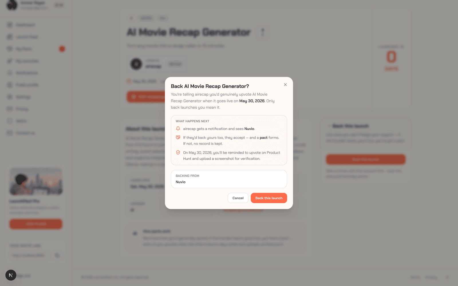 LaunchPact - Product Hunt Launch App image 3