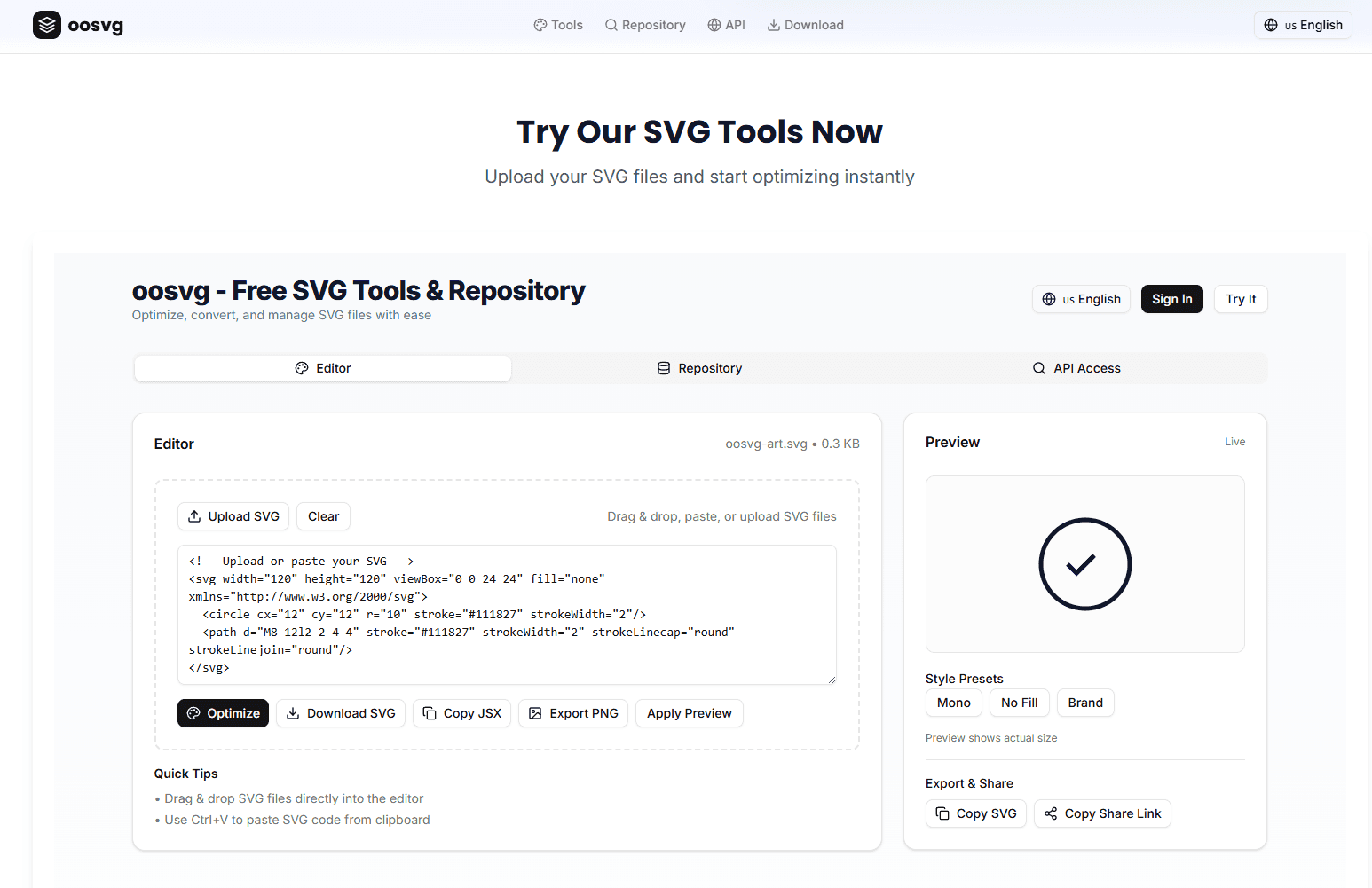 oosvg - Free Online SVG Optimizer image 2
