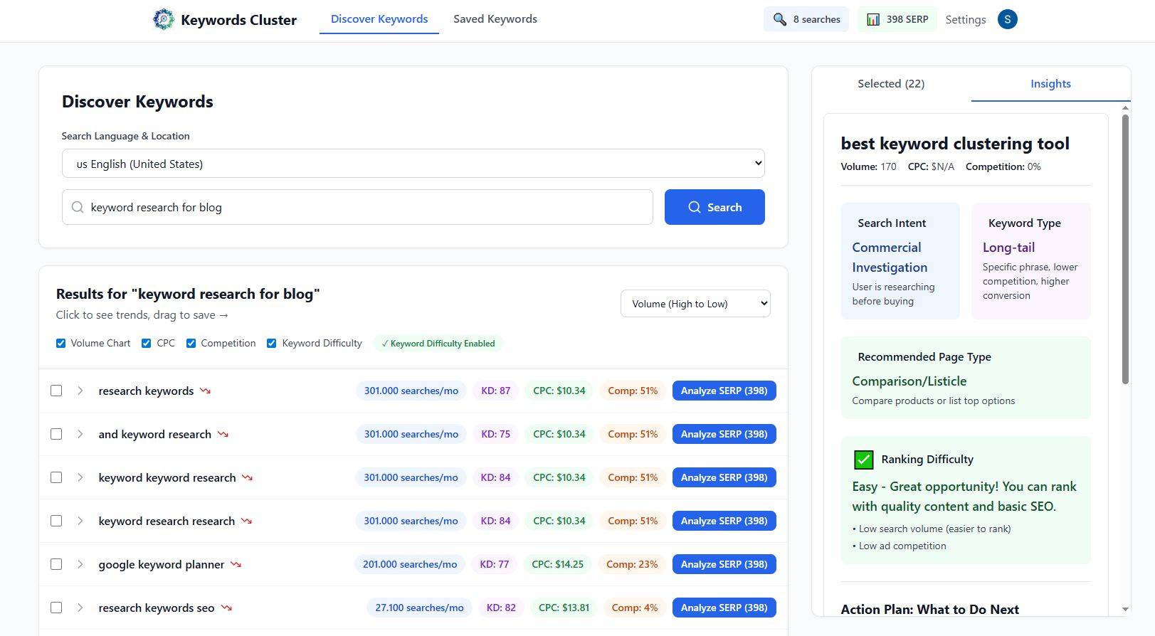 Keywords Cluster - Keyword Research Tool image 3
