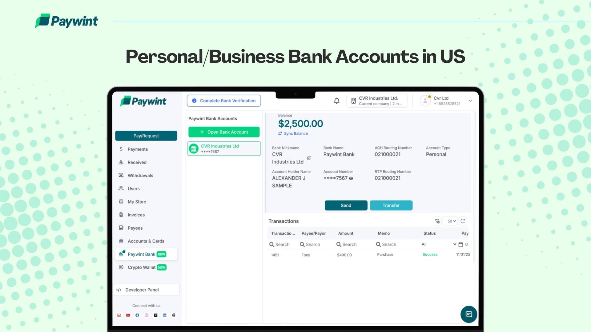 Paywint - Instant Payments for US Businesses image 2