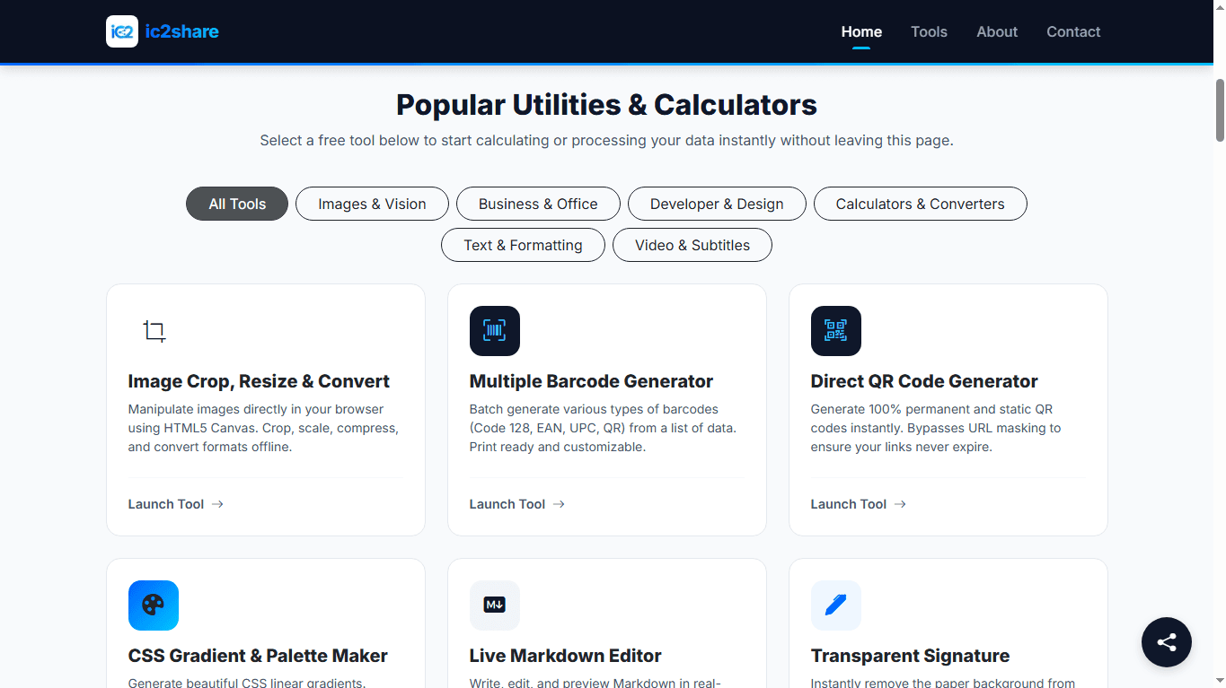 Ic2Share - Free Client-Side Web Tools image 2