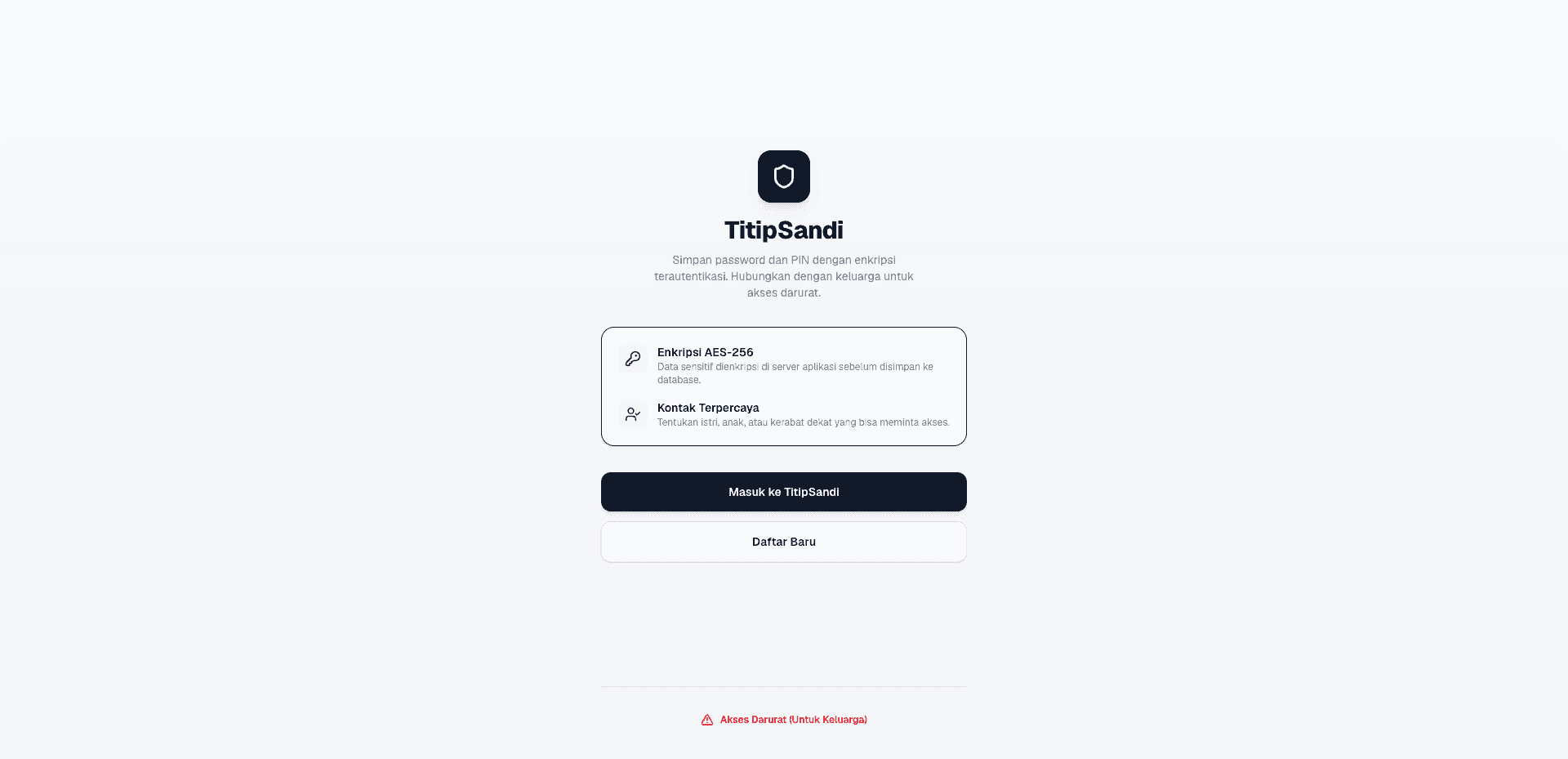 TitipSandi - Password Vault Keluarga image 1