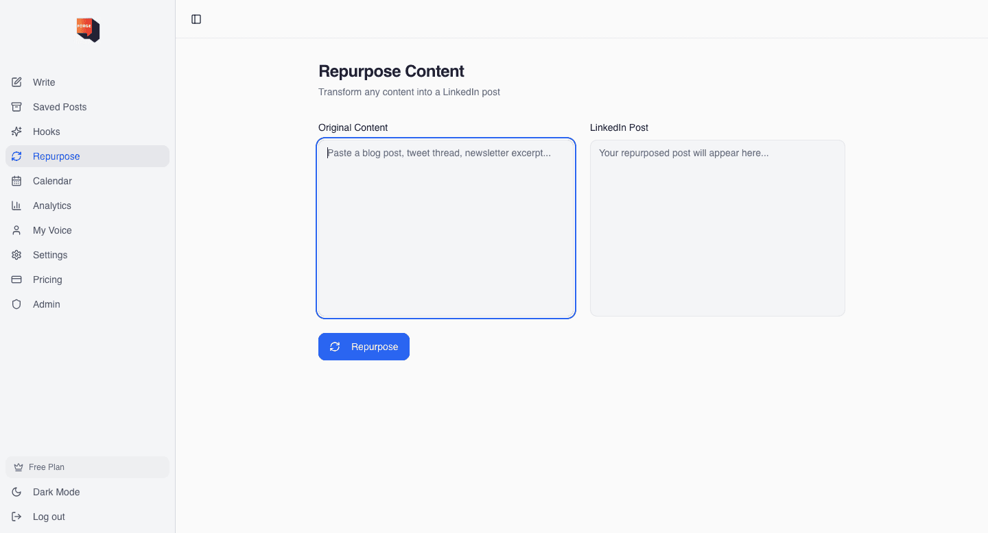 Forge — LinkedIn Content Tool for Founders image 4