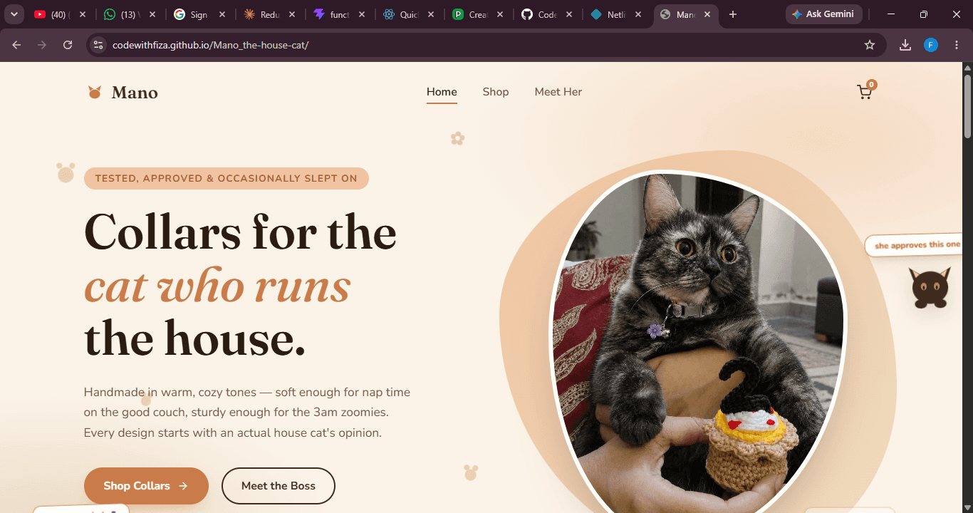 Mano — Handmade Cat Collar Shop image 2