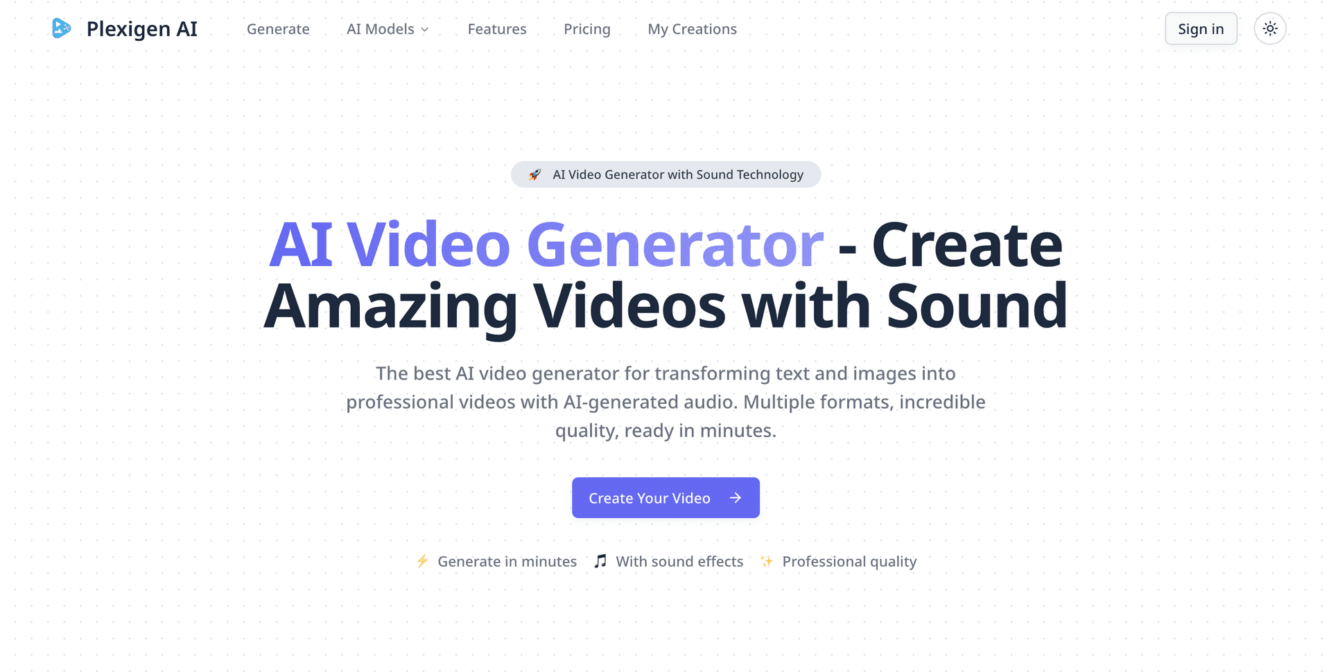 AI Video Generator with Sound | Plexigen AI image 1