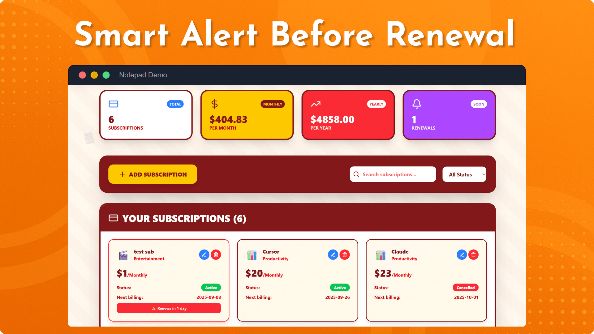Subscription Tracker image 3