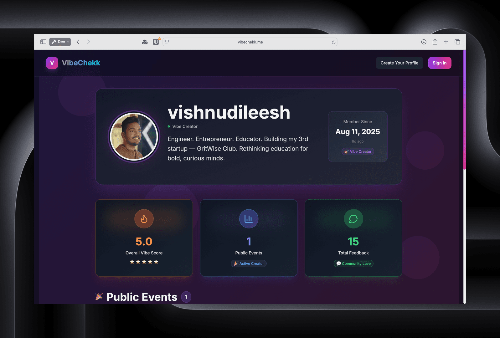 VibeChekk - Get feedback on your vibes image 1