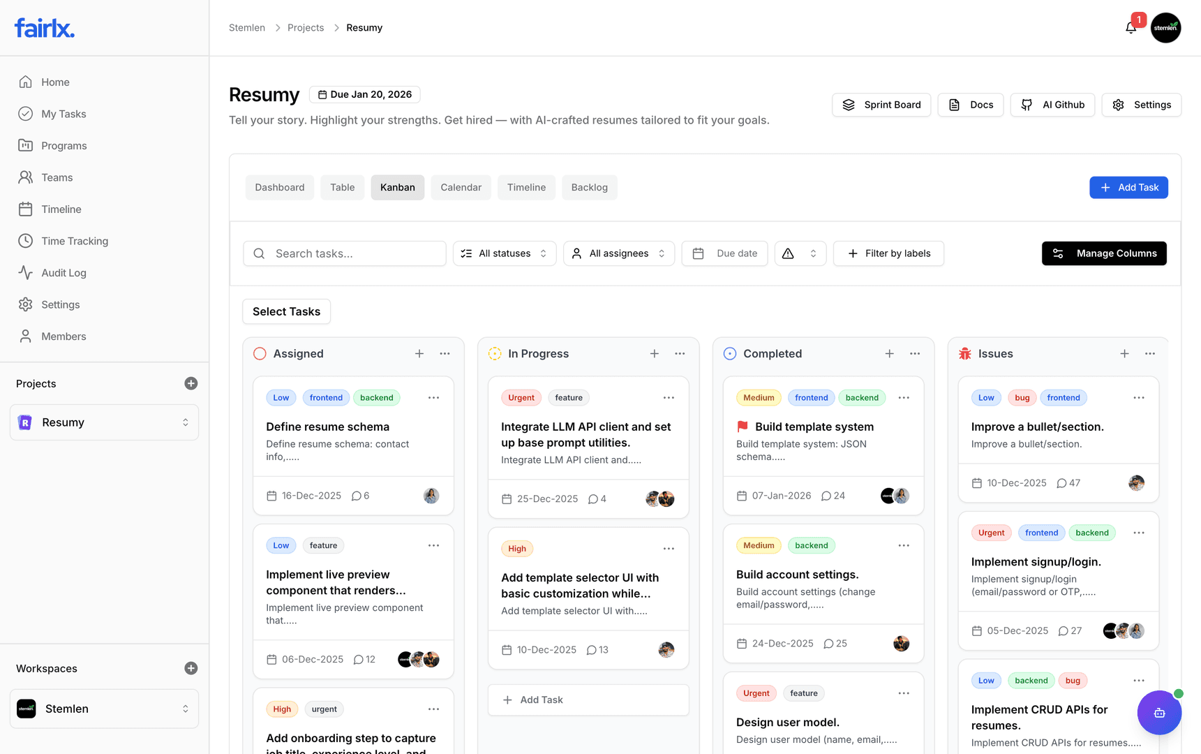 Fairlx - Open Source Project Management Tool image 1