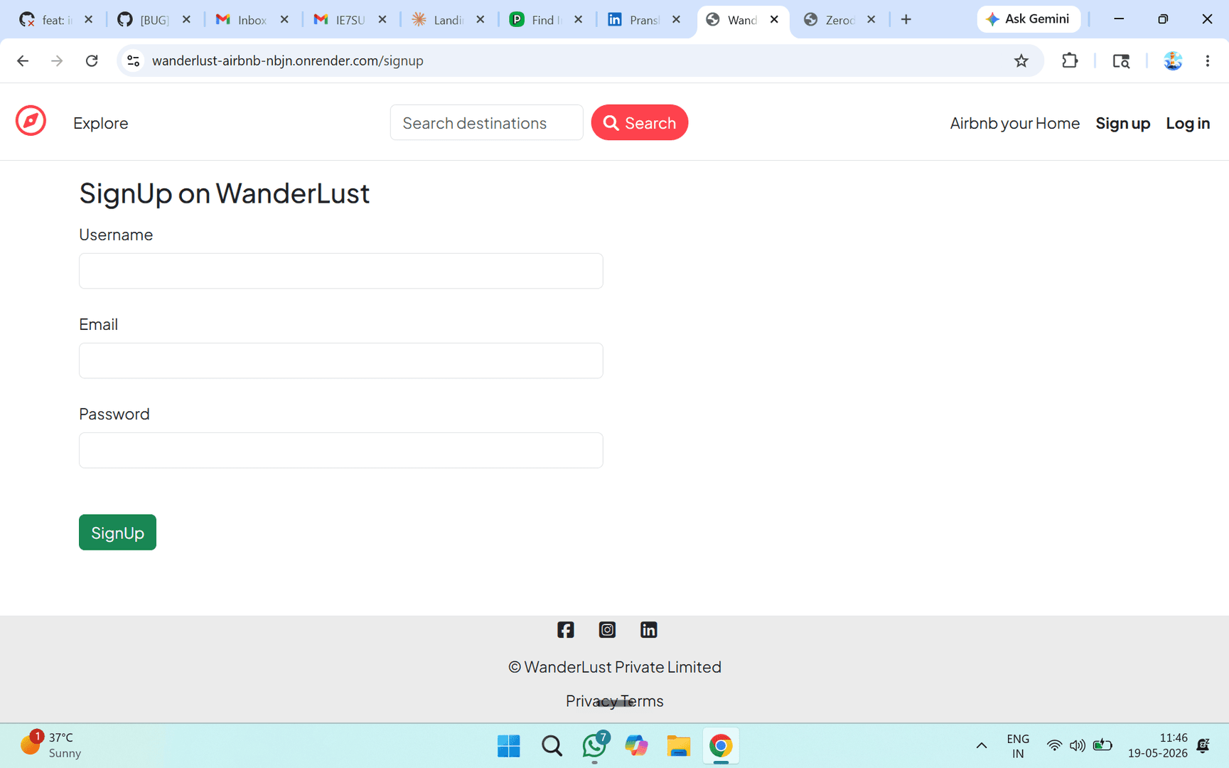 Wanderlust – Full Stack Web Application image 3