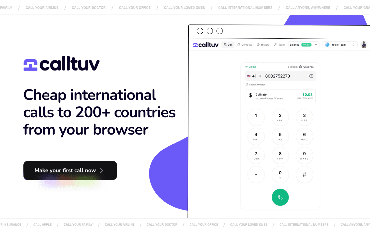 CallTuv: Cheap Calls From Your Browser image 2