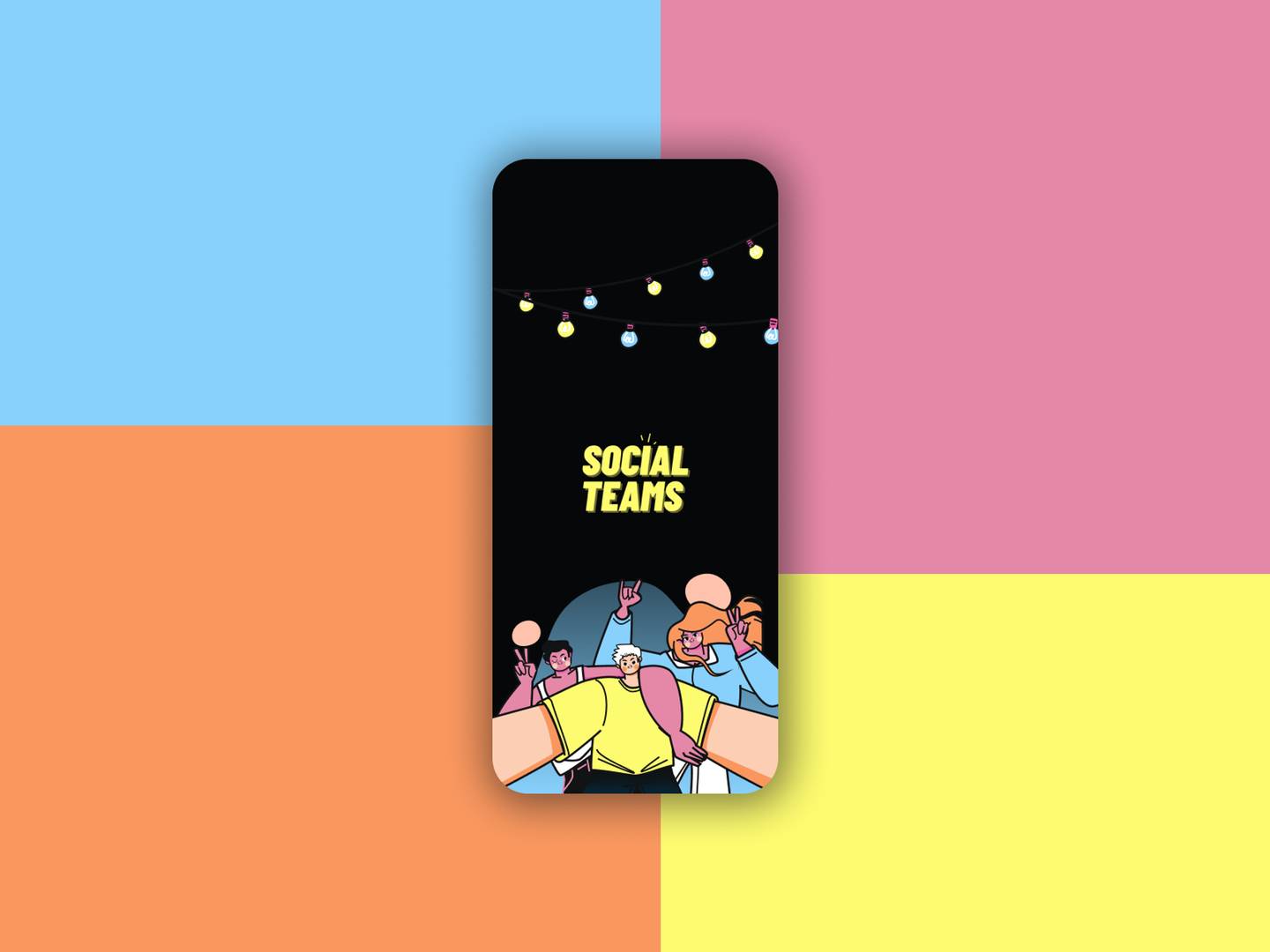 Social Teams Mobile App Design