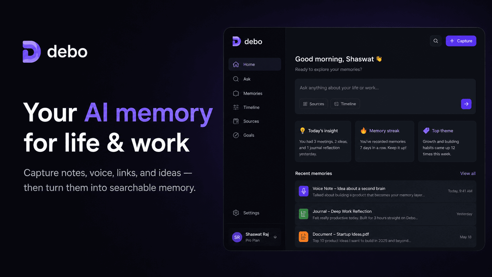 Debo — Private AI Memory Waitlist | Debo image 3