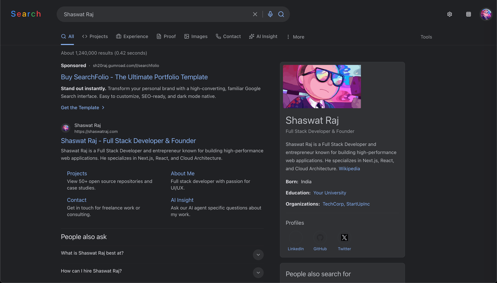 SearchFolio - Google-Style Portfolio image 2