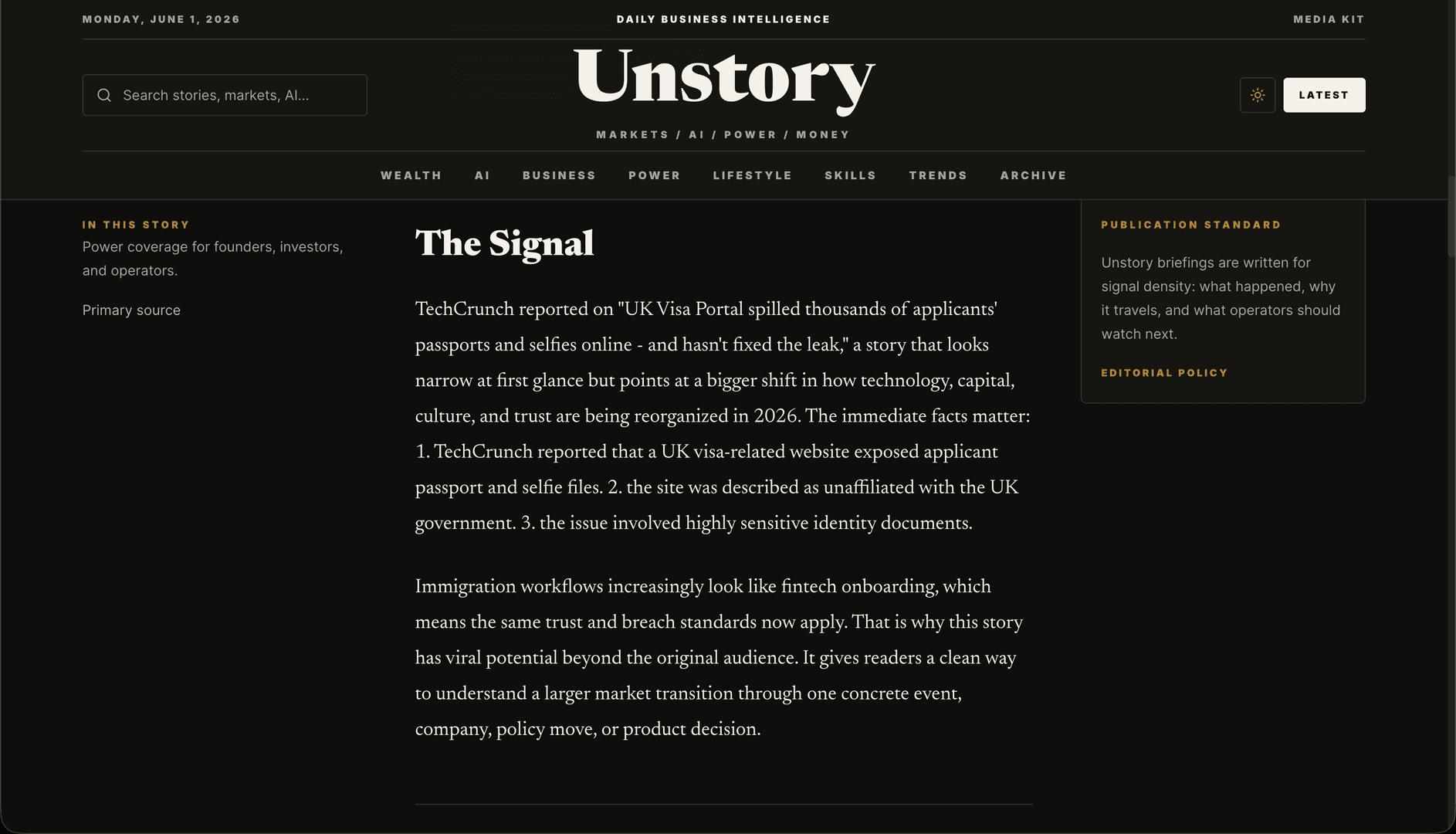 Unstory: Strategic Intelligence for Investors image 3