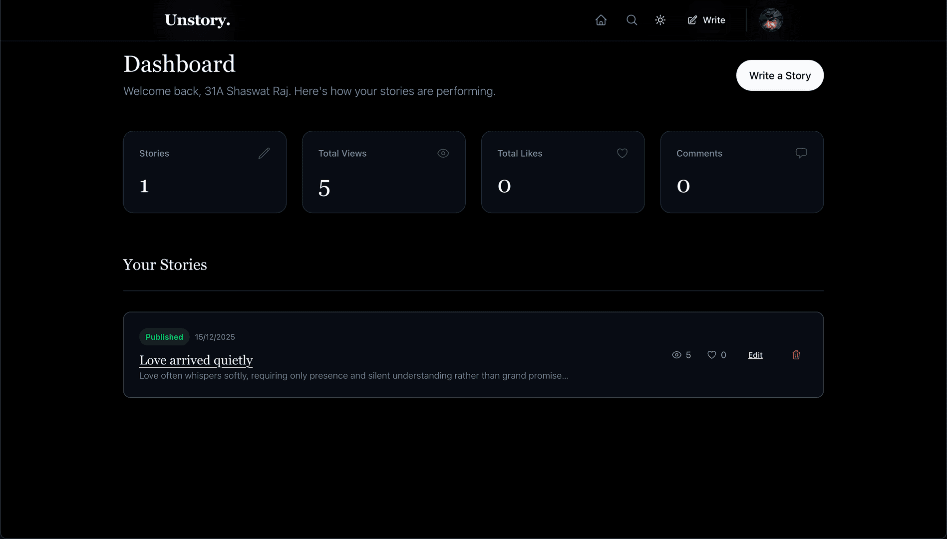 Unstory.live | Write your story. image 5