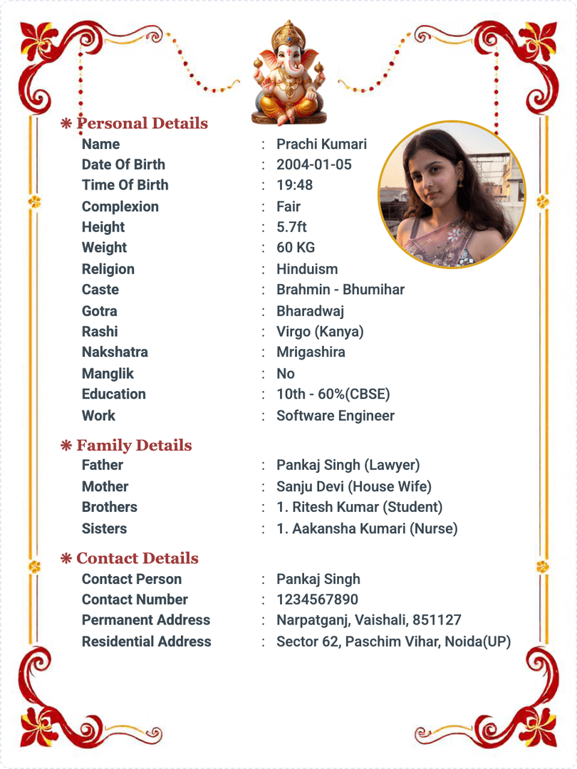 Marriage Biodata Creator: Format & Templates image 2