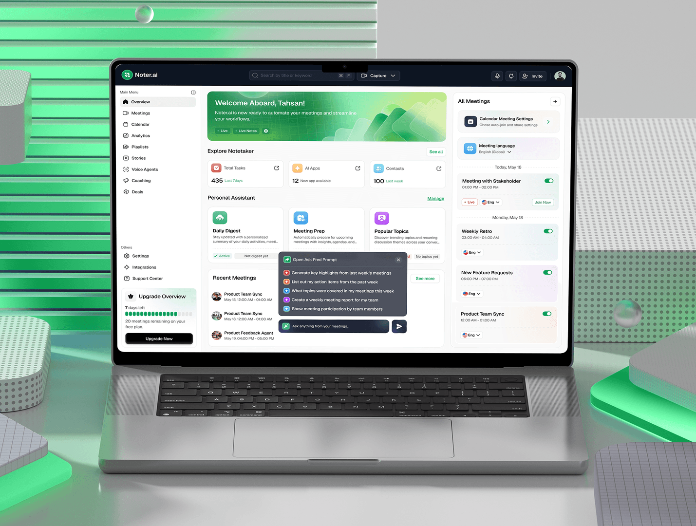 AI-Agentic Notetaker & Smart Productivity Das image 2