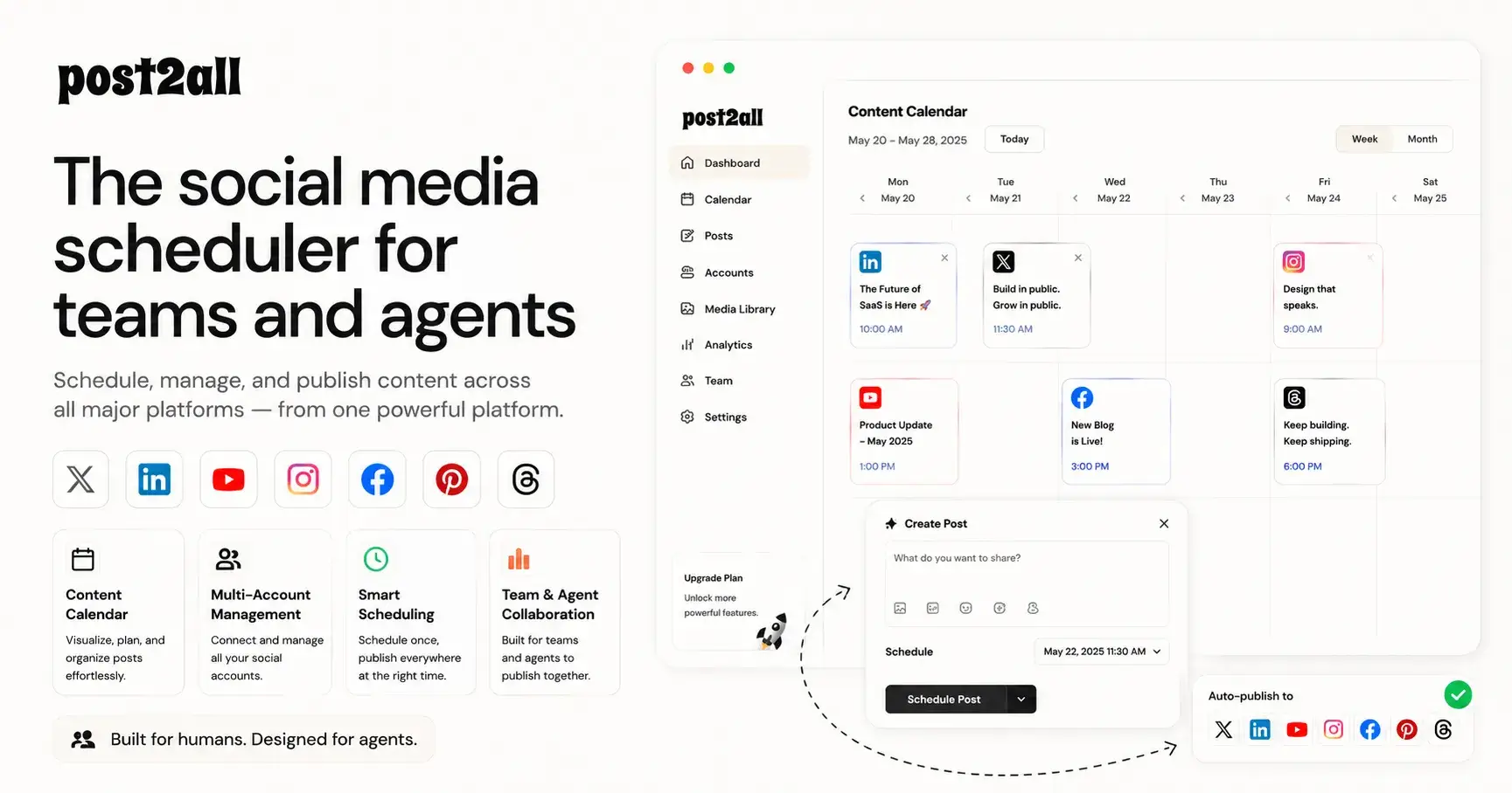 Building post2all: A Social Media Scheduler for Teams and AI Agents