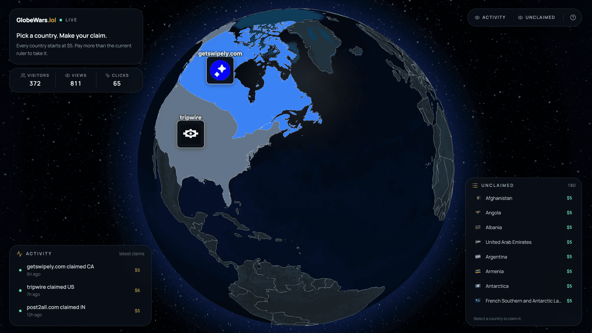 GlobeWars.lol — Claim your country image 3