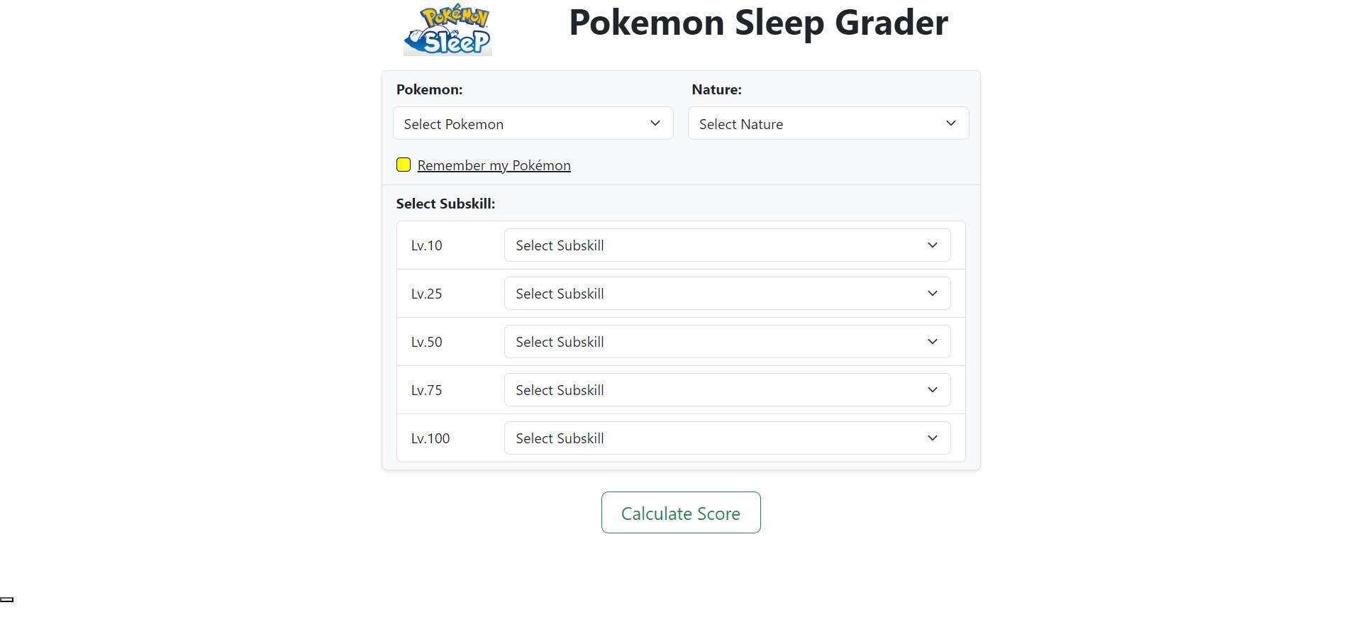 Pokemon Sleep Grader image 1