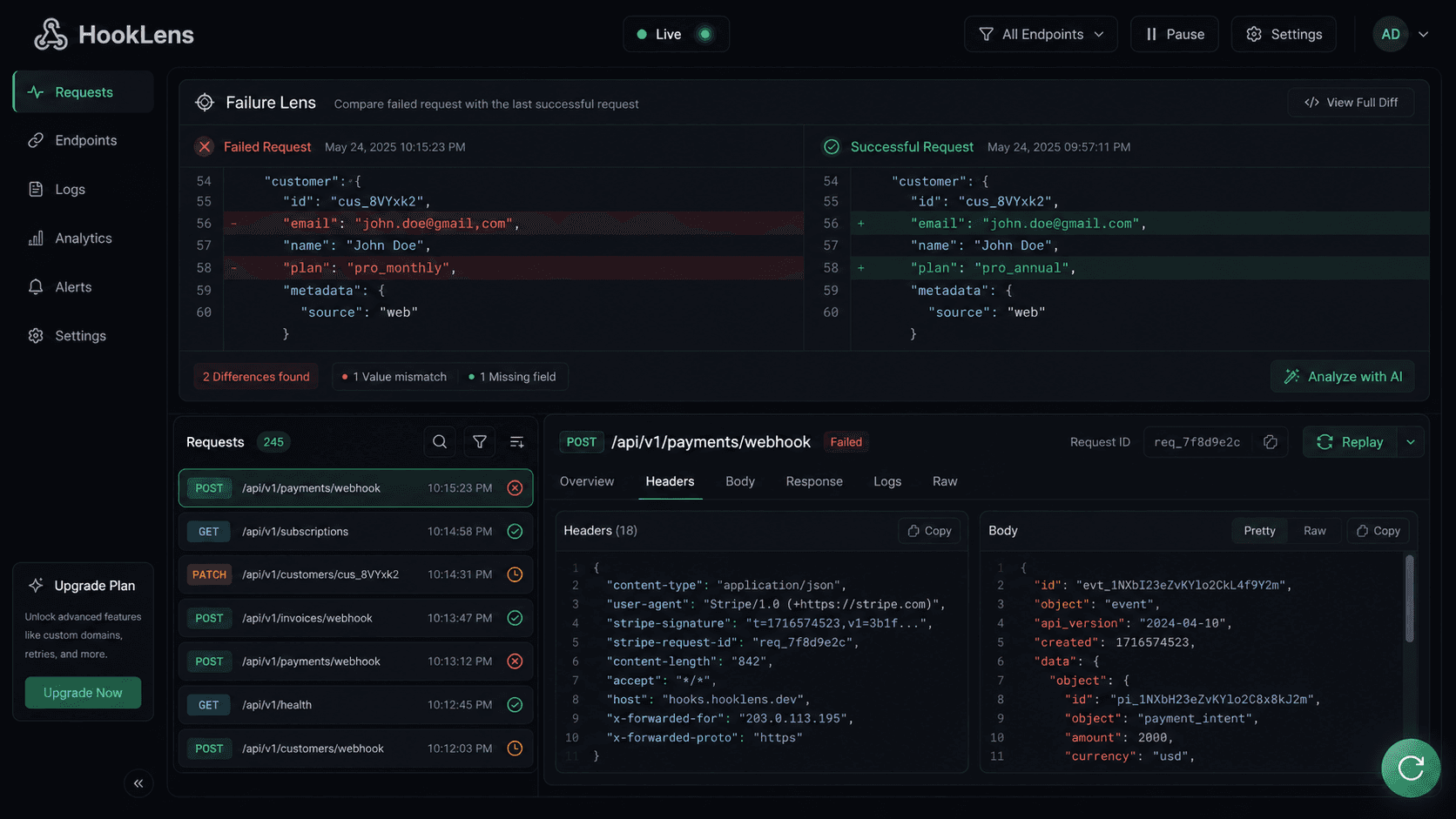 HookLens - Webhook Inspector & Debugger image 1