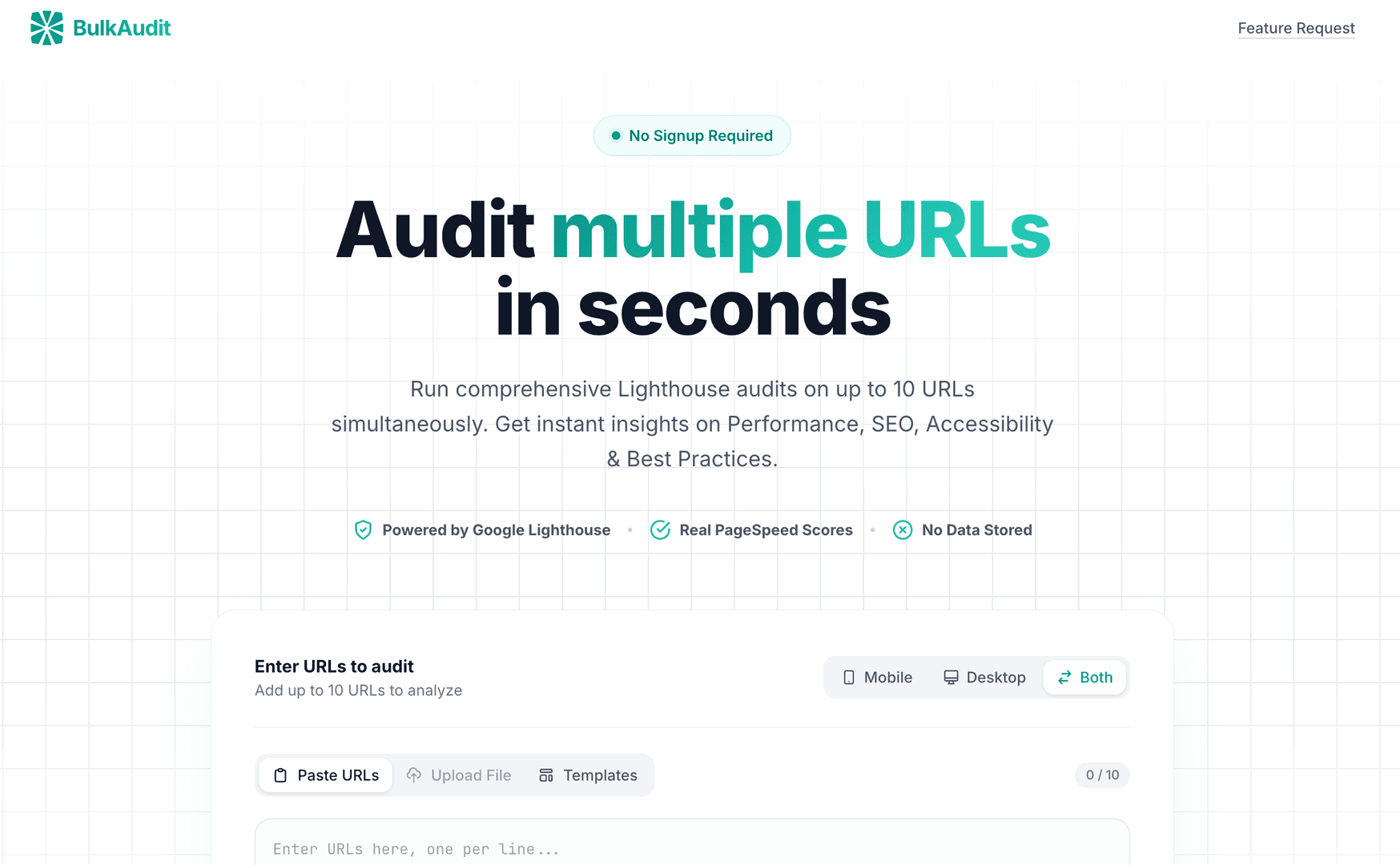 Free Bulk Lighthouse Auditing Tool image 1