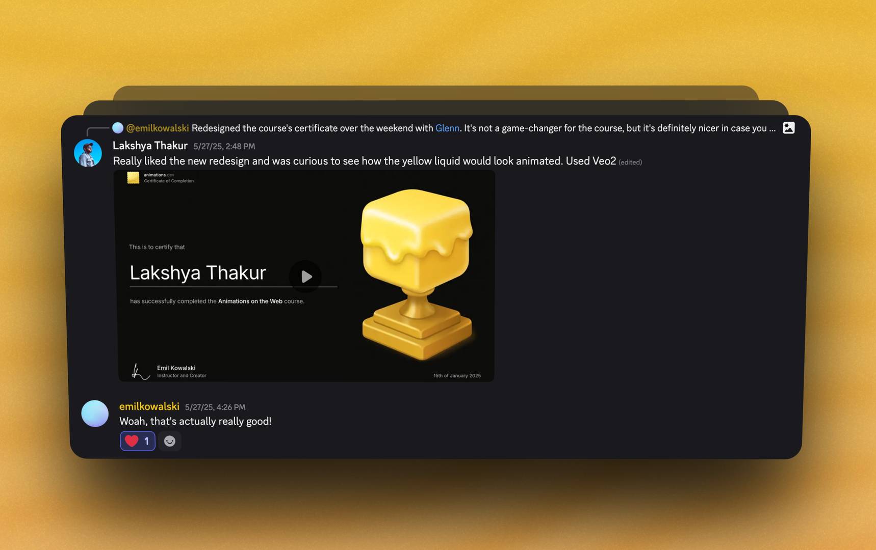 Motion Certificate for Animations.dev image 2