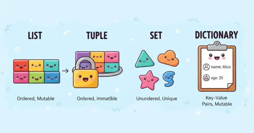 Understanding the Differences Between List, Tuple, Set, and Dictionary in Python