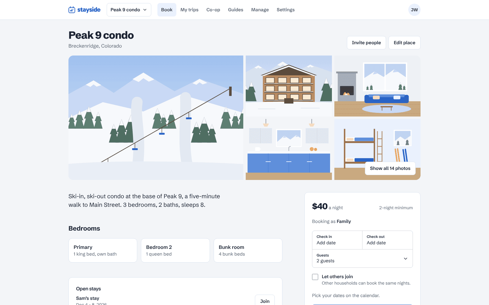 Stayside: Booking for a shared vacation home image 1