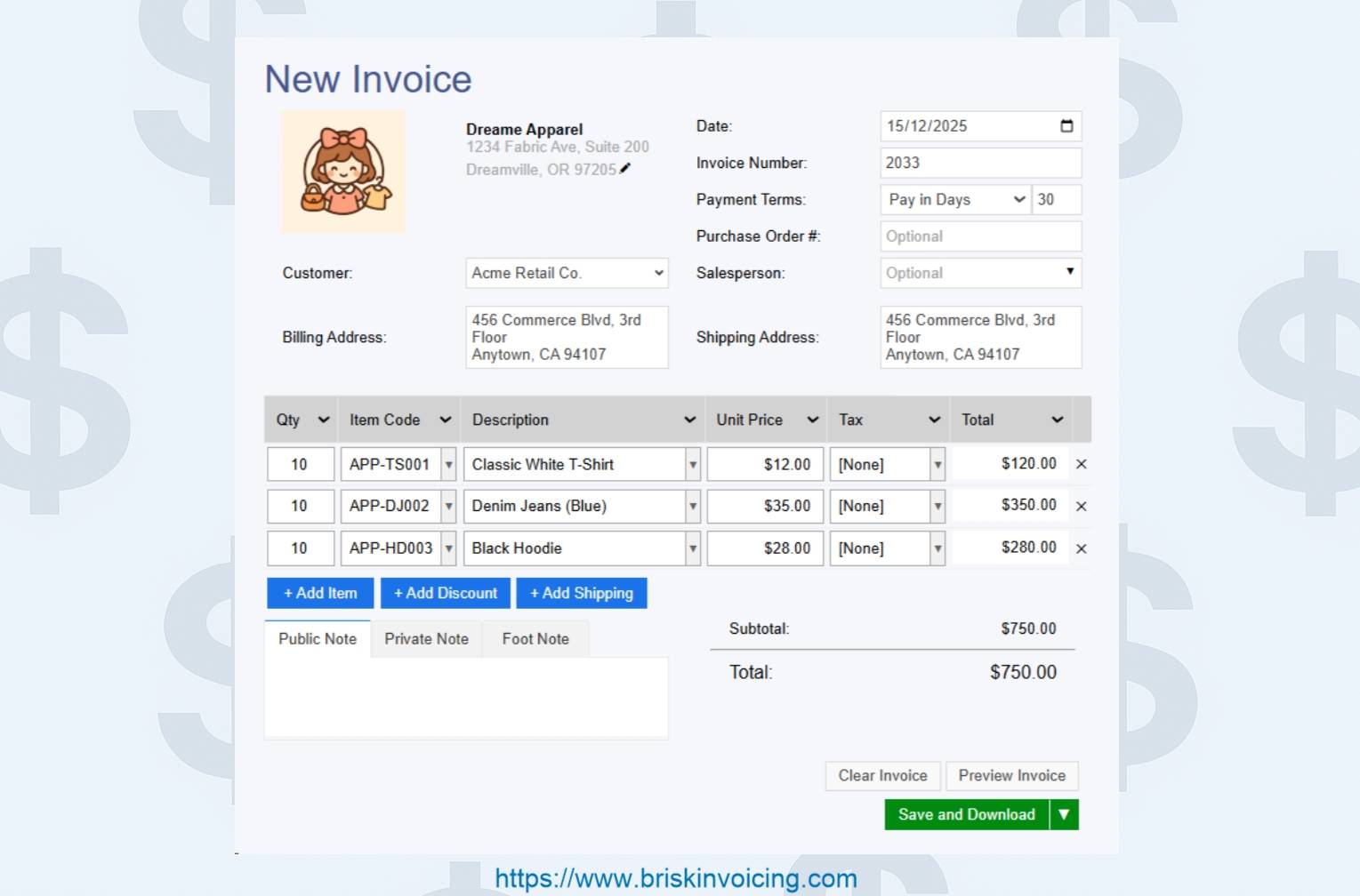 Brisk Invoicing image 2