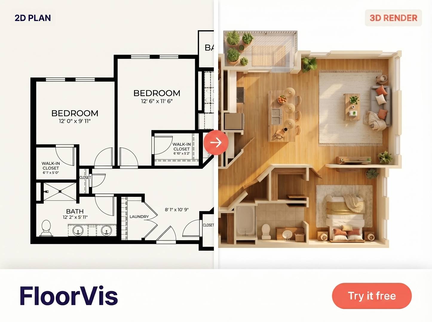 AI Floor Plan to 3D Render image 3