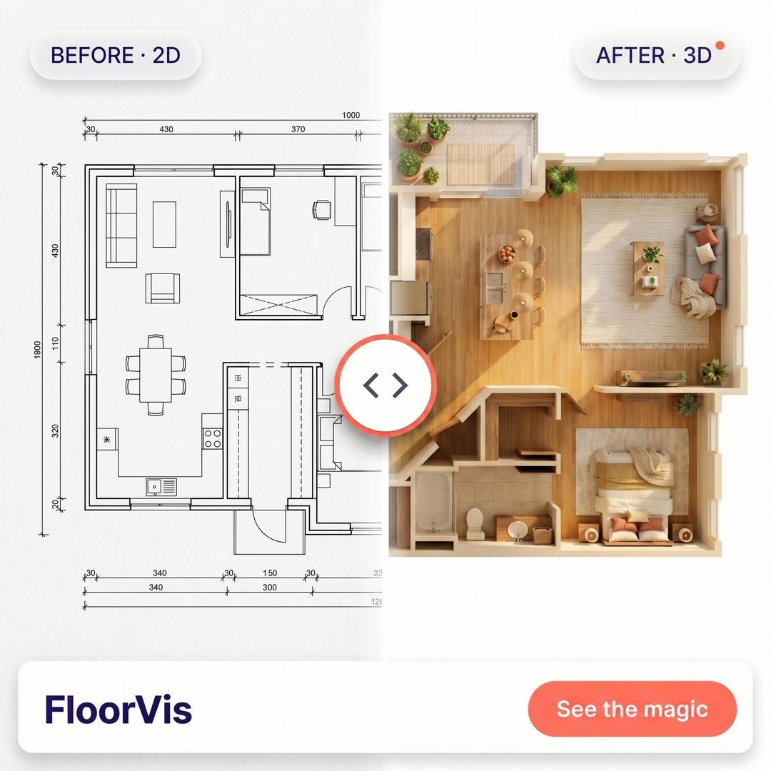 AI Floor Plan to 3D Render image 1